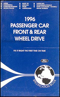 1996 Ford Lincoln Mercury Service Specifications Book Original