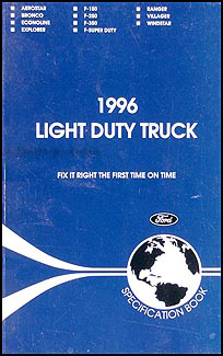 1996 Ford Truck SUV and Van Service Specifications Book Original