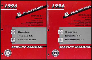 1996 Caprice, Impala SS, Roadmaster Repair Shop Manual Original Set of 2