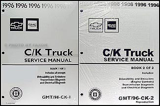 1996 CK 1500-3500 Repair Shop Manual Reprint Pickup Suburban Tahoe Yukon
