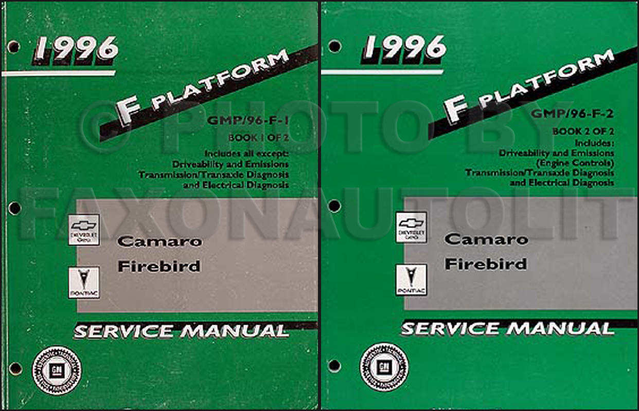 1996 Camaro Firebird and Trans Am Repair Manual Original 2 Volume Set