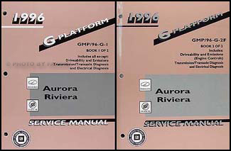 1996 Olds Aurora & Buick Riviera Repair Manual Original 2 Volume Set