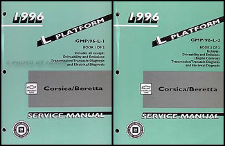 1996 Chevrolet Corsica & Beretta Repair Shop Manual Original 2 Volume Set