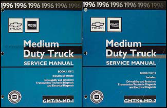 1996 Topkick, Kodiak, B7, P6 Truck Repair Manual Original 2 Volume Set