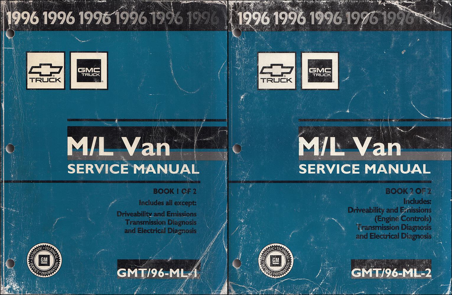 1996 Astro & Safari Repair Manual 2 Volume Set Original