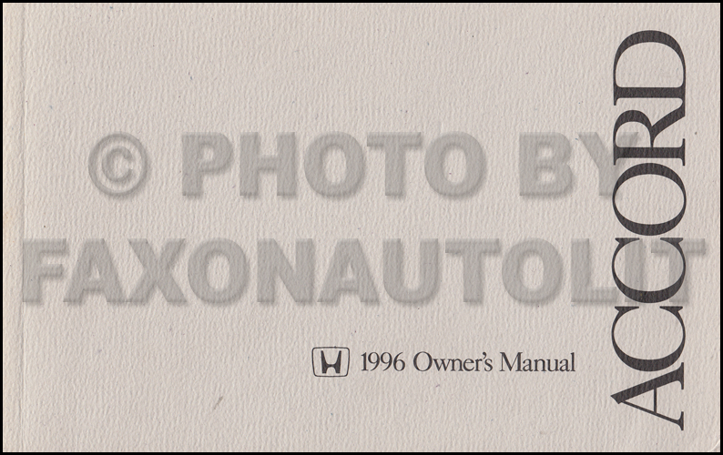 1996 Honda Accord Wagon Owner's Manual Original