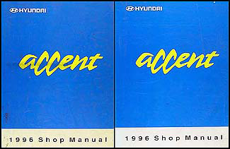 1996 Hyundai Accent Shop Manual Original 2 Volume Set 