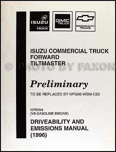 1996 NPR & W4 Gas Fuel & Emissions Preliminary Manual Original 