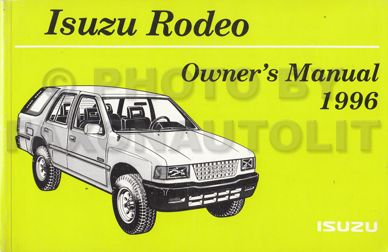 1996 Isuzu Rodeo Owner's Manual Original