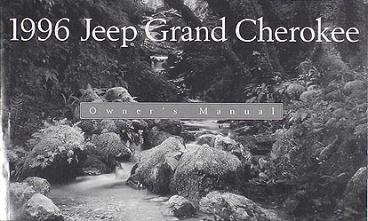 1996 Jeep Grand Cherokee Owner's Manual Original
