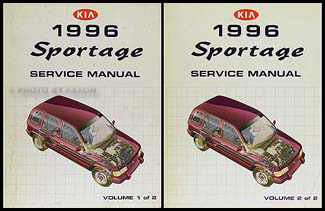 1996 Kia Sportage Repair Manual 2 Volume Set Original 