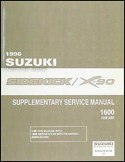 1996-1998 Suzuki Sidekick & X-90 ABS Repair Manual Supplement Original