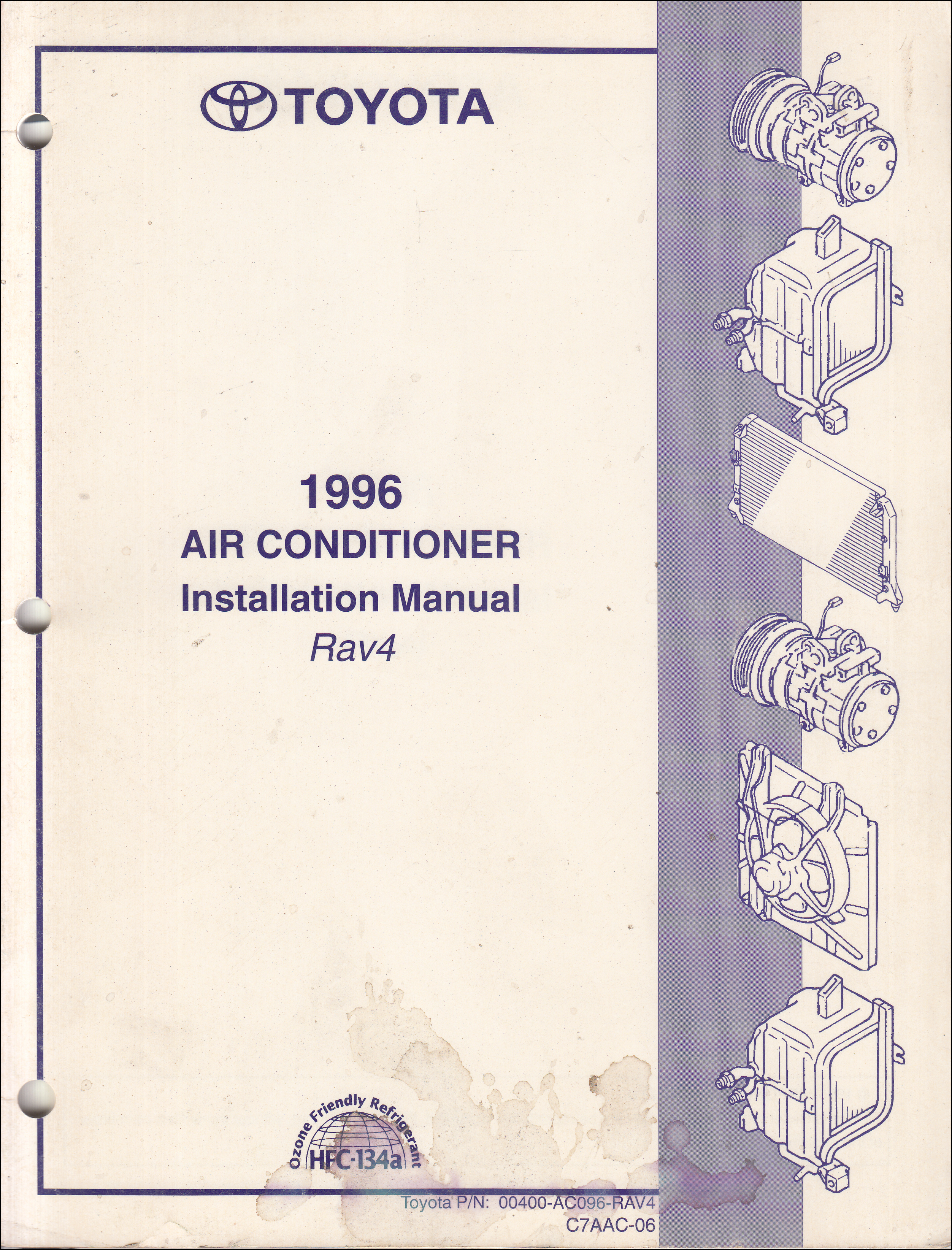1996 Toyota RAV4 Air Conditioner Installation Manual Original
