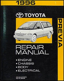 1996 Toyota Previa Van Repair Manual Original 