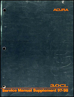 1997-1998 Acura 3.0 CL Shop Manual Original Supplement 