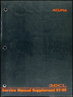 1997-1999 Acura 3.0 CL Shop Manual Original Supplement 