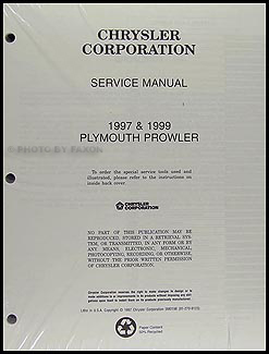 1997 & 1999 Plymouth Prowler Shop Manual Original