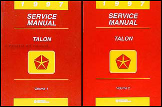 1997 Eagle Talon Shop Manual Original 2 Volume Set 