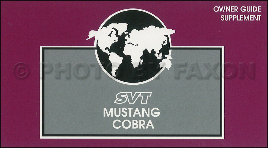 1997 Ford SVT Mustang Cobra Owners Manual Supplement Original