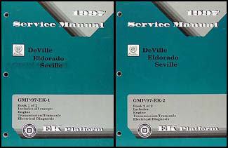 1997 Deville Eldorado Concours Seville Repair Shop Manual Original Set of 2