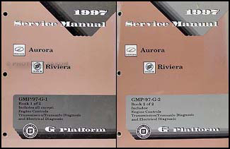 1997 Olds Aurora & Buick Riviera Repair Manual Original 2 Volume Set
