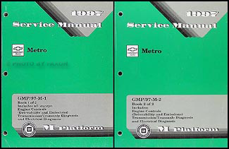 1997 Metro Repair Manual Original 2 Volume Set 