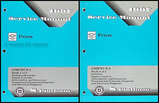 1997 Chevy Geo Prizm Repair Manual Original 2 Volume Set 