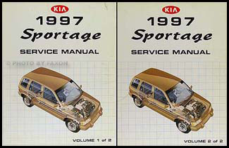 1997 Kia Sportage Repair Manual 2 Volume Set Original 