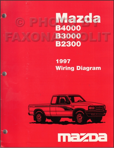 1997 Mazda B4000 B3000 B2300 Pickup Truck Wiring Diagram Manual Original