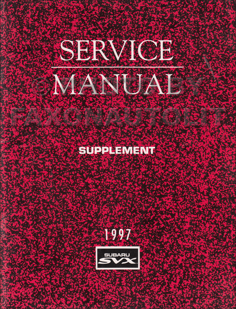1996 Subaru SVX Repair Manual Supplement Original