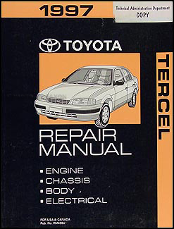 1997 Toyota Tercel Repair Shop Manual Original