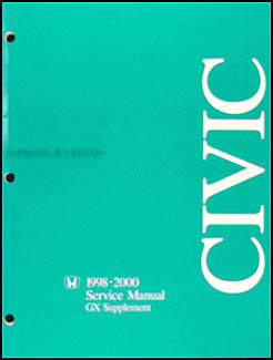 1998-2000 Honda Civic GX Natural Gas Repair Manual Original Supplement 