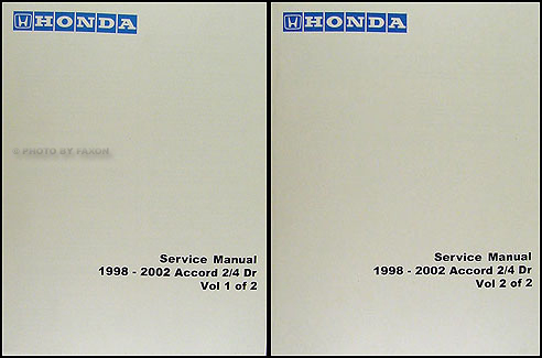 1998-2002 Honda Accord Repair Shop Manual Factory Reprint
