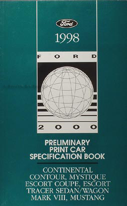 1998 Ford Preliminary Service Specifications Book Original