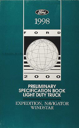 1998 Ford Expedition, Navigator, Windstar Preliminary Service Specifications Book Original