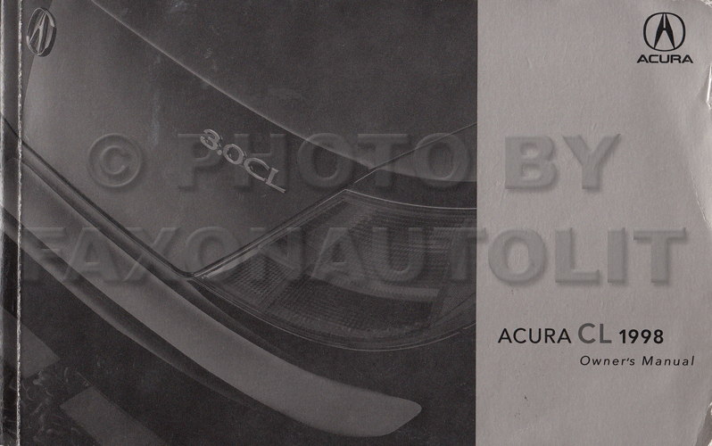 1998 Acura CL Owners Manual Original 2.3CL 3.0CL