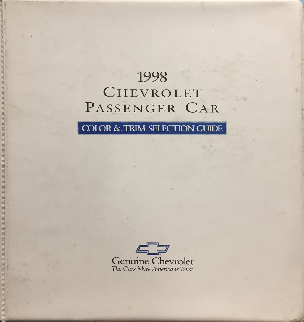 1998 Chevrolet Car Color & Upholstery Dealer Album Original