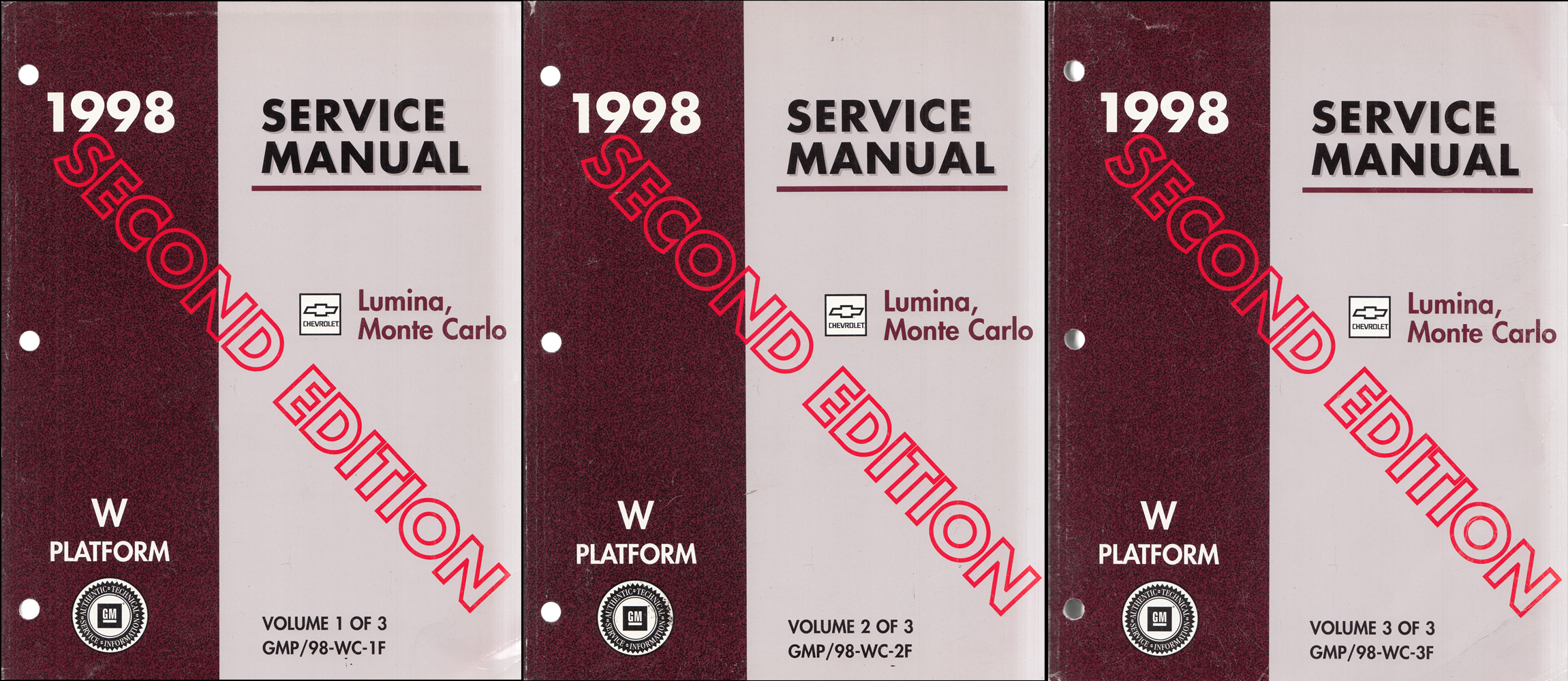 1998 Chevy Lumina and Monte Carlo Repair Manual Original 3 Volume Set 