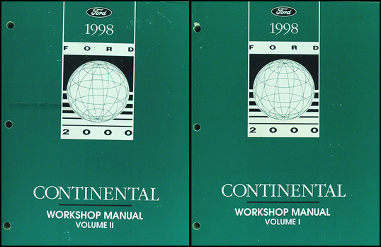 1998 Lincoln Continental Shop Manual Original 2 Volume Set