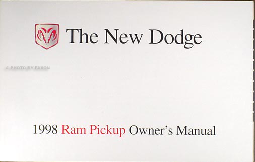 1998 Dodge Ram Pickup Truck Original Owner's Manual gasoline models