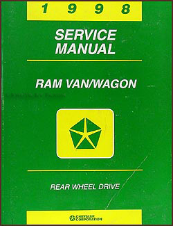 1998 Dodge Ram Van & Wagon Shop Manual Original B1500-B3500