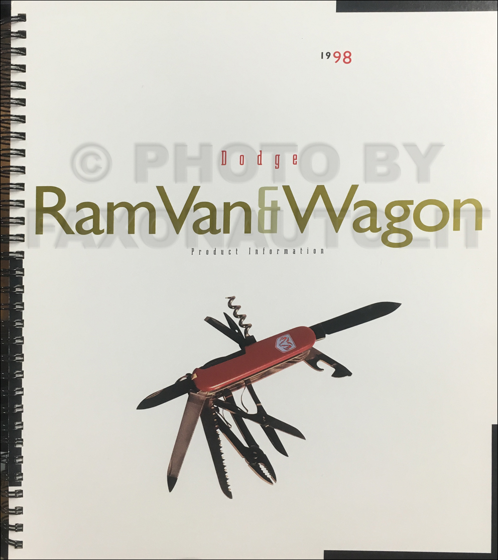1998 Dodge Ram Van & Wagon Product Information Press Kit Original