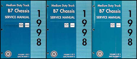 1998 Chevy/GMC B7 Bus Chassis Repair Manual Original 3 Volume Set 
