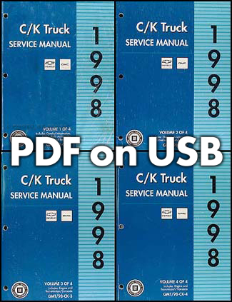 1998 Chevrolet GMC C/K Pickup Tahoe Yukon Service Manual on USB