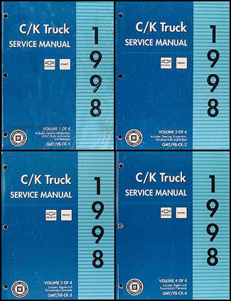 1998 C K 1500-3500 Repair Shop Manual Set Pickup Suburban Tahoe Yukon