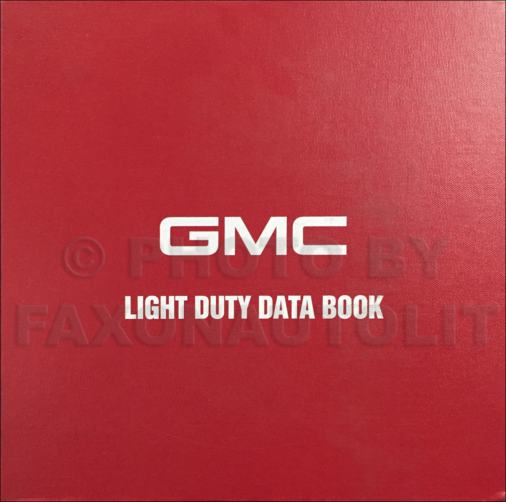 1998 GMC Light Duty Data Book Original