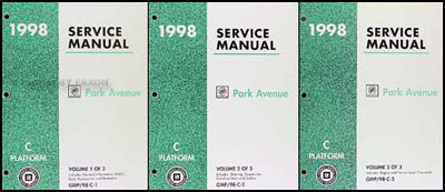 1998 Buick Park Avenue Repair Manual Original 3 Volume Set 