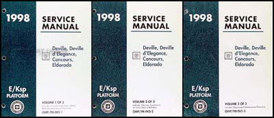 1998 Deville d'Elegance Concours Eldorado Repair Shop Manual Original Set