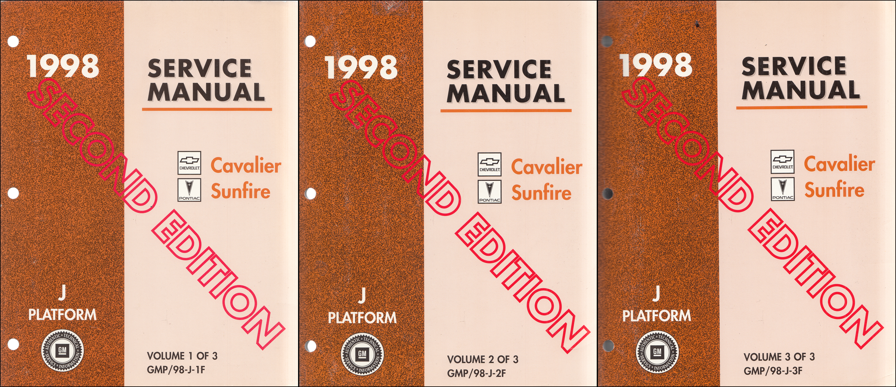 1998 Cavalier & Sunfire Repair Manual Original 3 Volume Set 