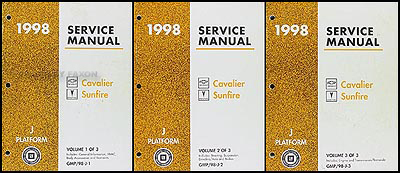 1998 Cavalier & Sunfire Repair Manual Original 3 Volume Set 